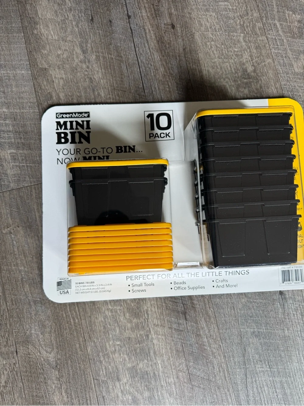 Gardner Bender Mini Bin 10-Pack - Black & Yellow Plastic Organizers
